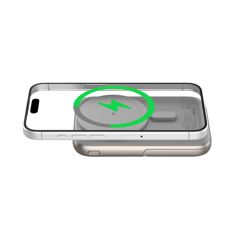 Mazer M-MagAir17-NT MagSafe&Qi2 15W 10,000mAh, USB-C PD35W MagStand Power Bank (Titanium)