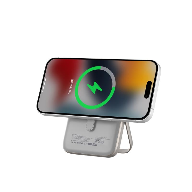 Mazer M-MagAir17-NT MagSafe&Qi2 15W 10,000mAh, USB-C PD35W MagStand Power Bank (Titanium)