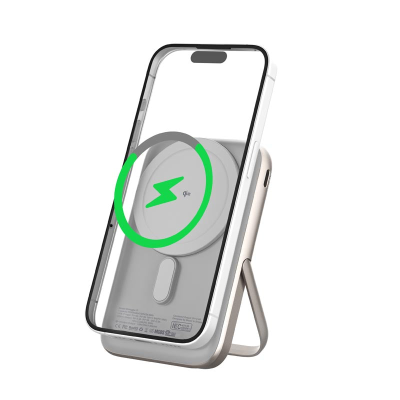 Mazer M-MagAir17-NT MagSafe&Qi2 15W 10,000mAh, USB-C PD35W MagStand Power Bank (Titanium)