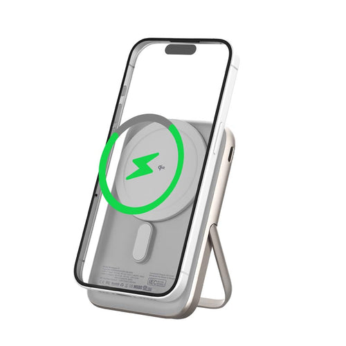 Mazer M-MagAir17-NT MagSafe&Qi2 15W 10,000mAh, USB-C PD35W MagStand Power Bank (Titanium)