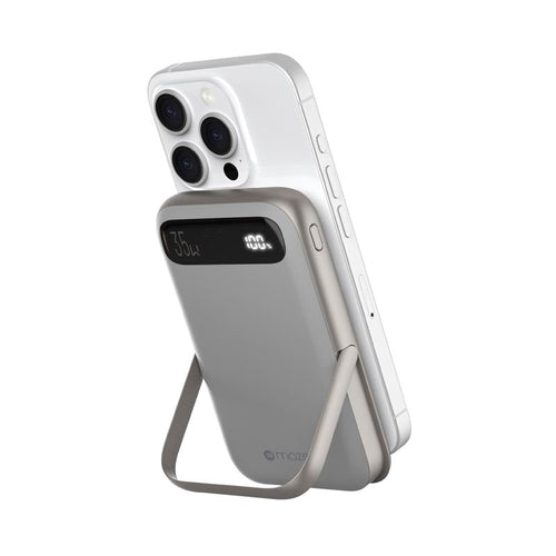 Mazer M-MagAir17-NT MagSafe&Qi2 15W 10,000mAh, USB-C PD35W MagStand Power Bank (Titanium)