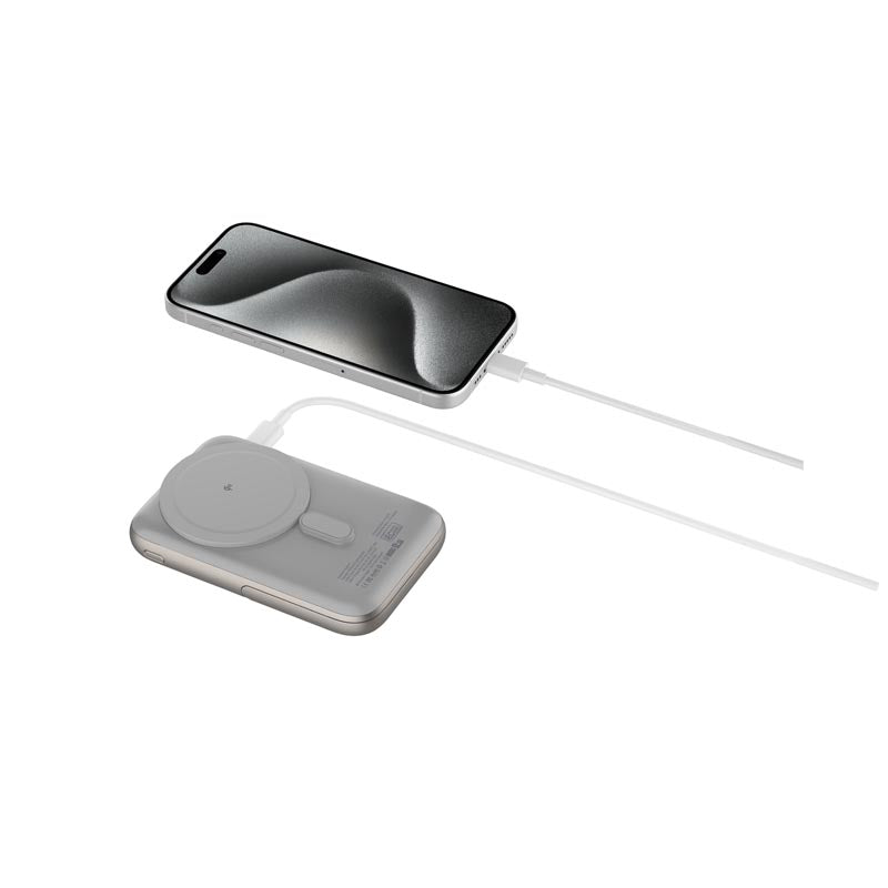 Mazer M-MagAir17-NT MagSafe&Qi2 15W 10,000mAh, USB-C PD35W MagStand Power Bank (Titanium)