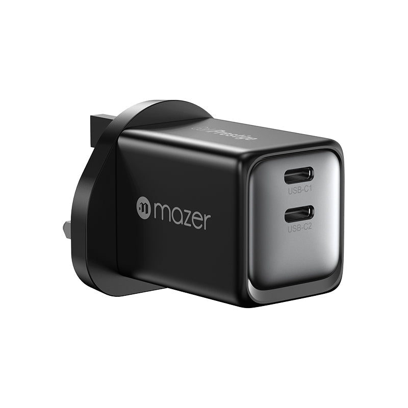Mazer M-GAN45UK-V3-BK 48W 2C UK Wall Charger-Black