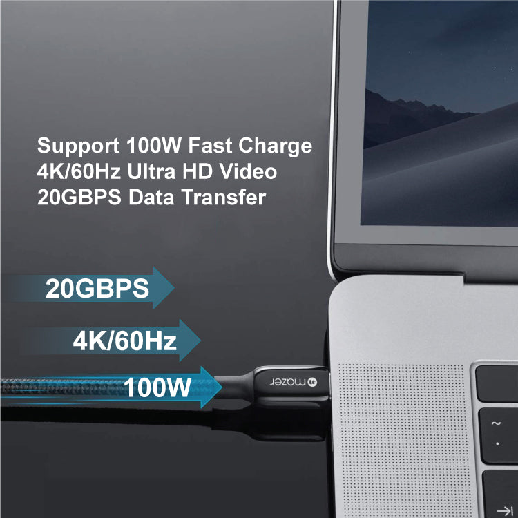 Mazer M-PL3Pro-C125G2-BK/Infinite.LINK 3 Pro Cable USB-C TO USB-C HDMI4K/60Hz/20Gbps/100W/1.25M-Black