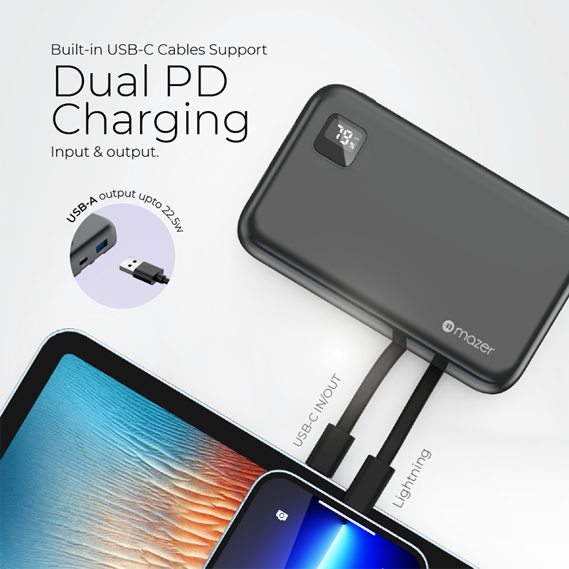 Mazer M-EGLINK10.0Trio-GY/Infinite.BOOST PD20W 10000mAh Power Bank (Grey)