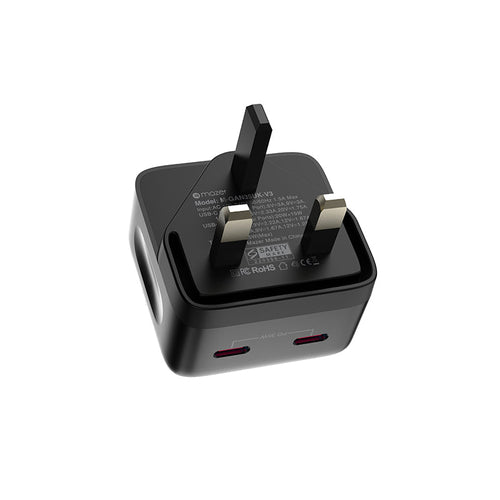 Mazer M-GAN35UK-V3-BK Infinite Boost 35W Dual USB-C Charger (Black)