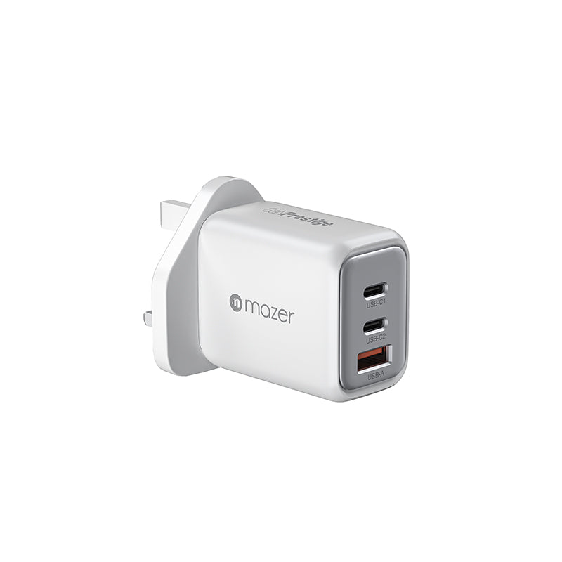 Mazer M-GAN65UK-V3-WH 65W 2C+1A UK Wall Charge (White)