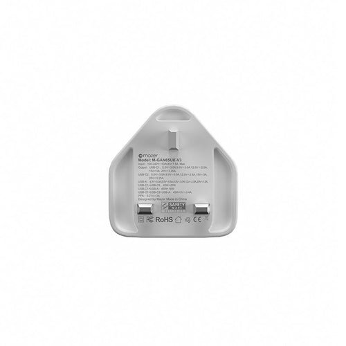 Mazer M-GAN65UK-V3-WH 65W 2C+1A UK Wall Charge (White)