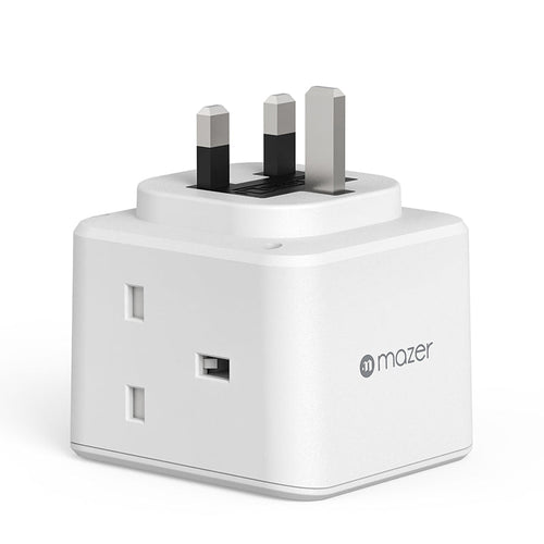 Mazer M-HOME-CUBE20UK-WH Infinite.BOOST UK 3-Outlet CUBE Extension Sockets with 1C 20W & 2A QC3.0 (White)