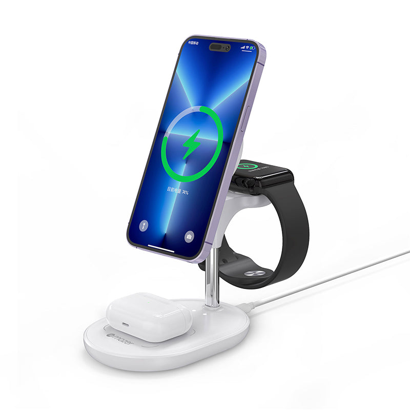 Mazer M-Mag.DESK630-WH Mag.DESK 3-in-1 Wireless Charging Stand (White)