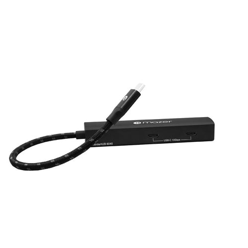 Mazer M-UC2MULTI6150 4K/60Hz HDMIX1 Data at 10Gbps (USB3.0X2+USB-CX1)+USB-C PD100W 5-in-1 Slim Hub (Black)