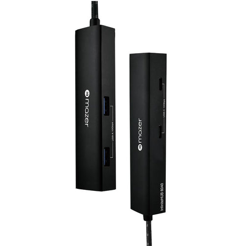 Mazer M-UC2MULTI6150 4K/60Hz HDMIX1 Data at 10Gbps (USB3.0X2+USB-CX1)+USB-C PD100W 5-in-1 Slim Hub (Black)