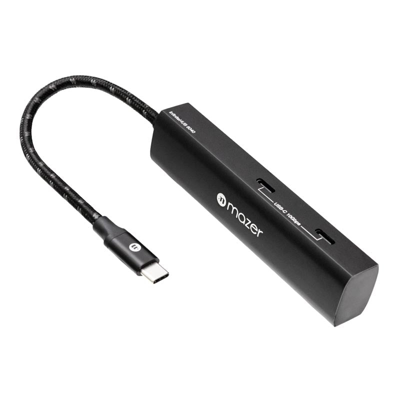 Mazer M-UC2MULTI6150 4K/60Hz HDMIX1 Data at 10Gbps (USB3.0X2+USB-CX1)+USB-C PD100W 5-in-1 Slim Hub (Black)