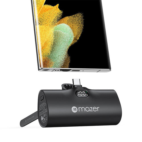 Mazer M-Pocket5.0C-BK Supermini 5000mAh PD20W USB C Power Bank (Black)