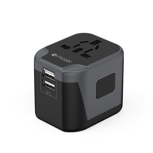 Mazer M-IFTravel120-GY 2 USB-A 12W World Travel Charger (Grey)