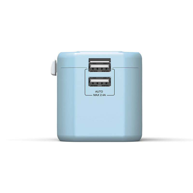 Mazer M-IFTravel120-BL 2 USB-A 12W World Travel Charger (Blue)