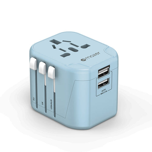 Mazer M-IFTravel120-BL 2 USB-A 12W World Travel Charger (Blue)
