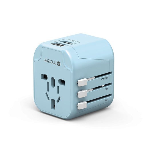Mazer M-IFTravel120-BL 2 USB-A 12W World Travel Charger (Blue)