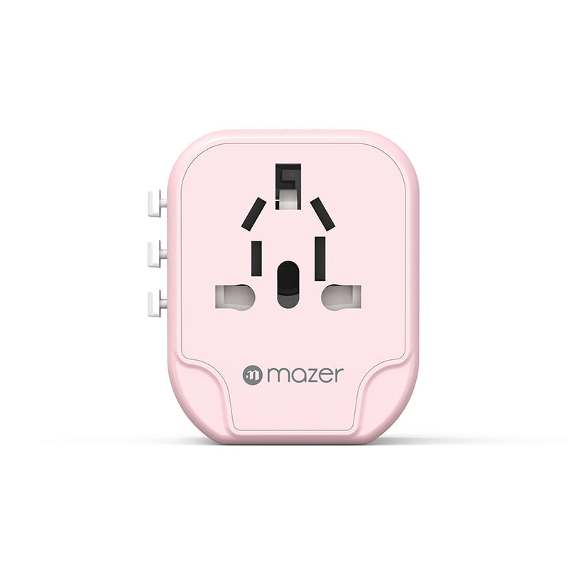 Mazer M-IFTravel120-PK 2 USB-A 12W World Travel Charger (Pink)