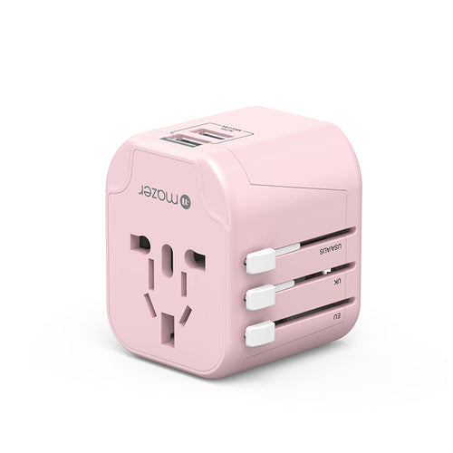 Mazer M-IFTravel120-PK 2 USB-A 12W World Travel Charger (Pink)