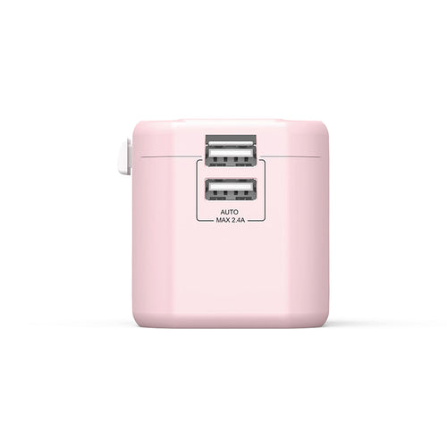 Mazer M-IFTravel120-PK 2 USB-A 12W World Travel Charger (Pink)