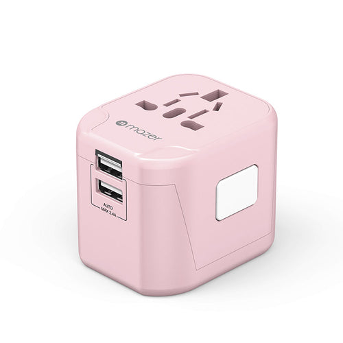 Mazer M-IFTravel120-PK 2 USB-A 12W World Travel Charger (Pink)