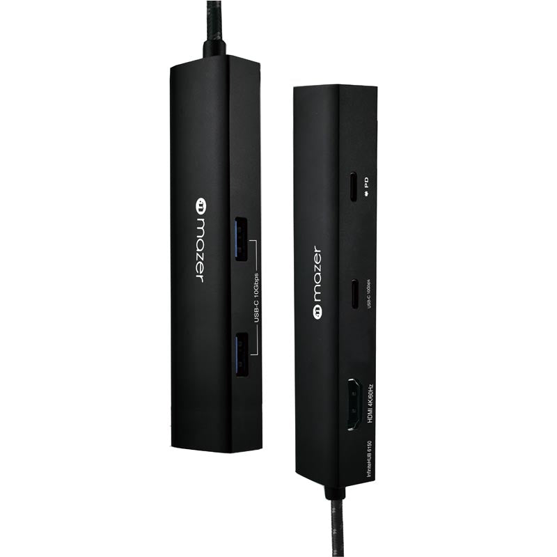 Mazer M-UC2MULTI6000 4-in-1 USB-A X 4 at 5Gbps Hub (Black)