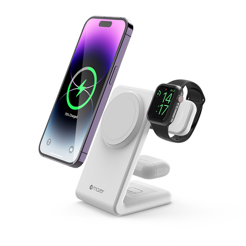Mazer M-MagStand01-WH 3in1 MagSafe Wireless Charging Stand (White)