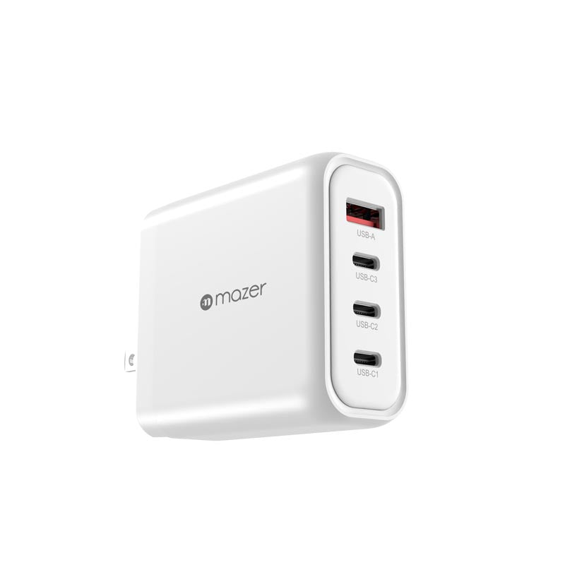 Mazer M-GAN140W-WH 140W PD&QC4 3C1A 3 Changeable Plug (White)