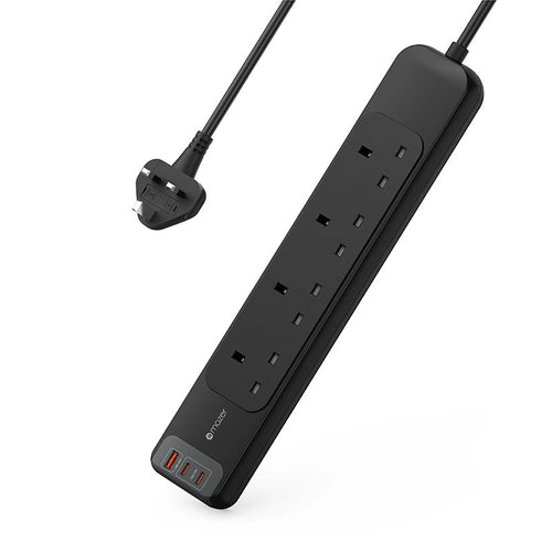 Mazer M-PS200-470-BK 4Way 2M PD70W 2C1A Extension Cord (Black)