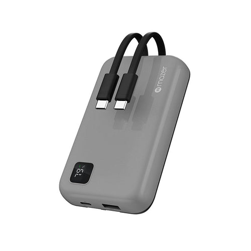 Mazer M-PC20LINK1020-NT 10000mAh PD20W Powerbank Built-in Dual USB-C Cable (Natural Titanium)