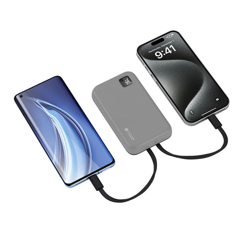 Mazer M-PC20LINK1020-NT 10000mAh PD20W Powerbank Built-in Dual USB-C Cable (Natural Titanium)