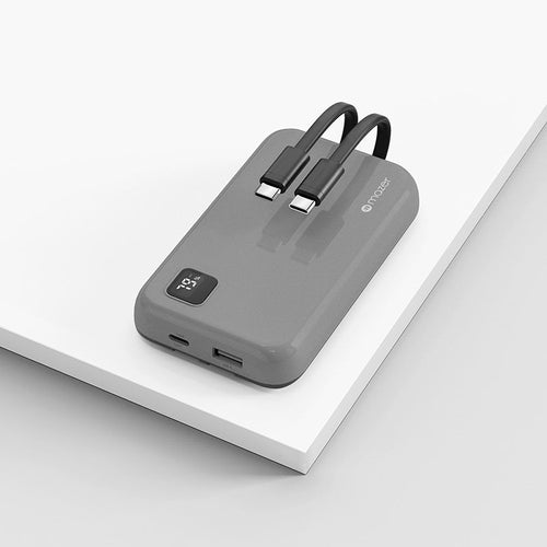Mazer M-PC20LINK1020-NT 10000mAh PD20W Powerbank Built-in Dual USB-C Cable (Natural Titanium)