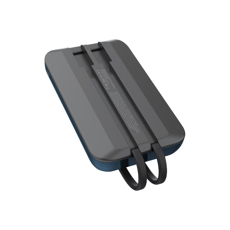 Mazer M-PC20LINK1020-NV 10000mAh PD20W Powerbank Built-in Dual USB-C Cable (Navy)