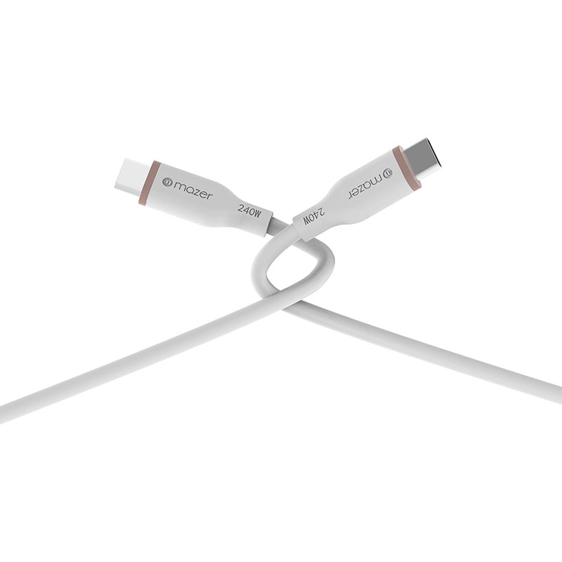 Mazer M-FLEX-C2240-WH LINK 3 Flex 240W USB-C to C Cable 2M (White)