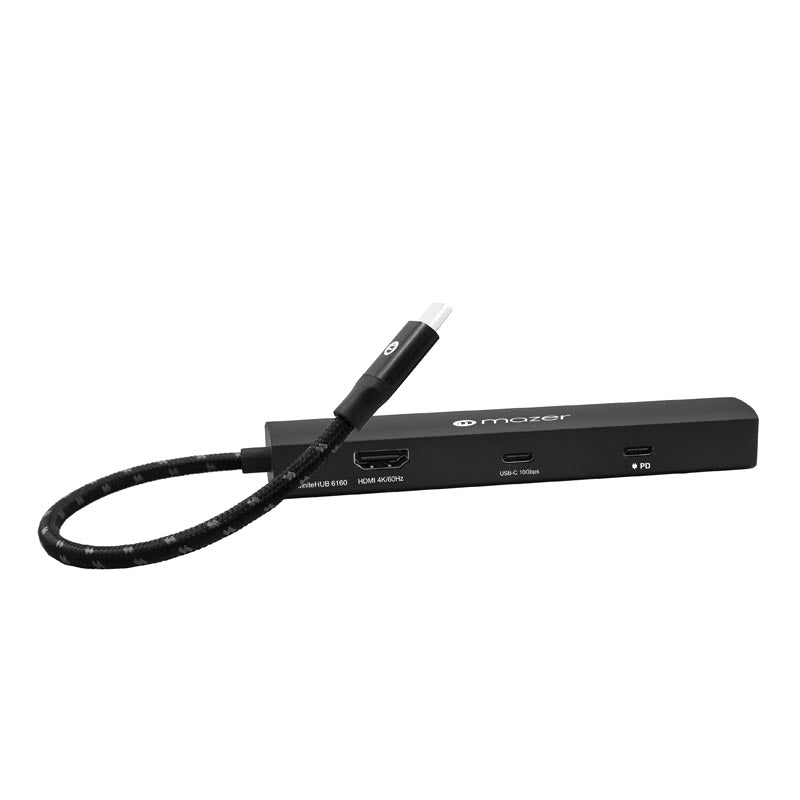 Mazer M-UC2MULTI6140 HDMI4K/30HzX1, USB3.0X2, USB-C PD100W Charging 4-in-1 Hub (Black)