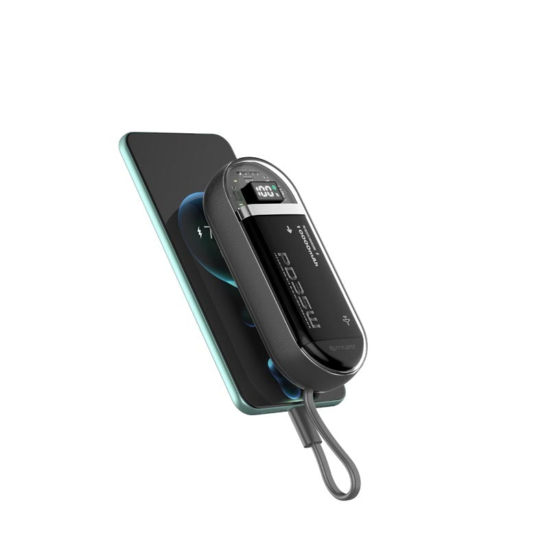 Mazer M-PC35LINK1035-BK PowerCharge LINK Built-in Dual USB-C cable PD35W 10000mAh Power bank (Black)