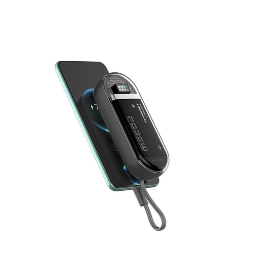 Mazer M-PC35LINK1035-BK PowerCharge LINK Built-in Dual USB-C cable PD35W 10000mAh Power bank (Black)