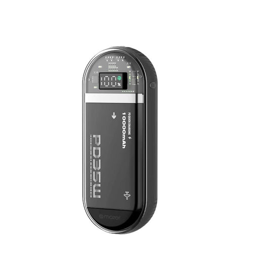 Mazer M-PC35LINK1035-BK PowerCharge LINK Built-in Dual USB-C cable PD35W 10000mAh Power bank (Black)