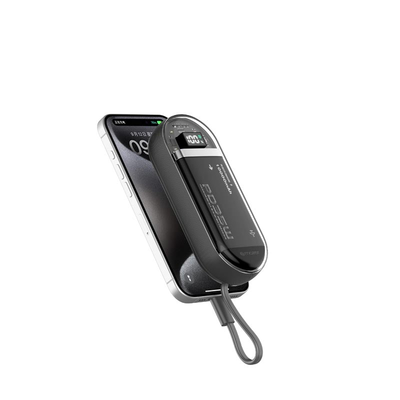 Mazer M-PC35LINK1035-BK PowerCharge LINK Built-in Dual USB-C cable PD35W 10000mAh Power bank (Black)