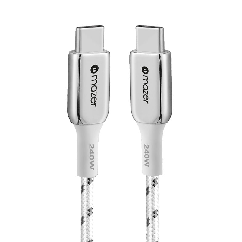 Mazer M-PL3Pro-240C50 240W USB C to C Cable 0.5m (White)