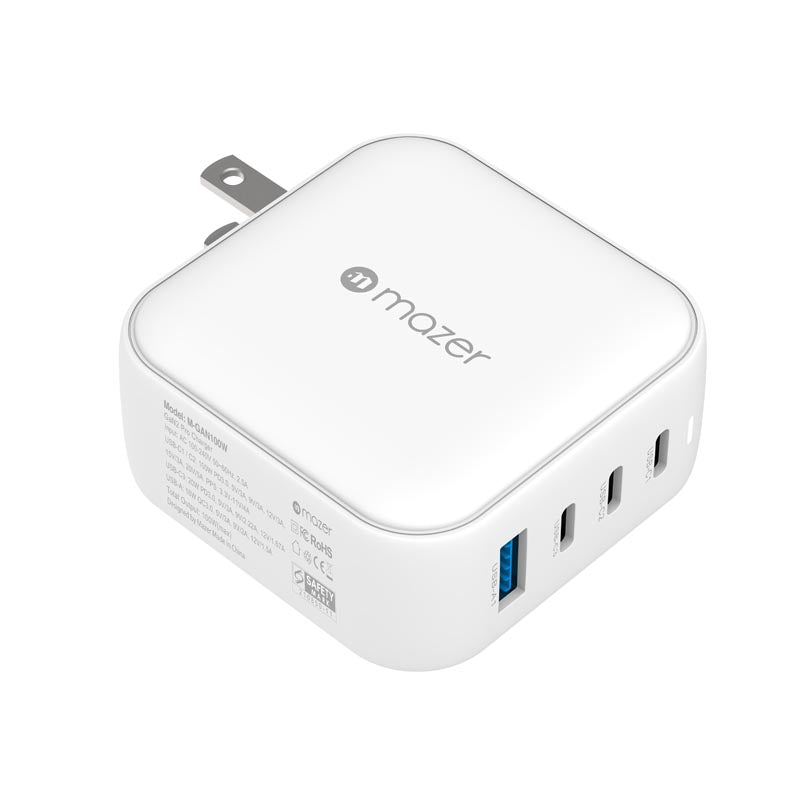 Mazer M-GAN100W-BC GAN3 100W 1A+3C Included of 3 Plugs (White)