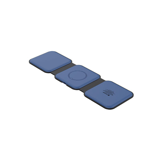 Mazer Mag.Trifold 3-in-1 Charging Pad with 25W UK Charger (Navy)