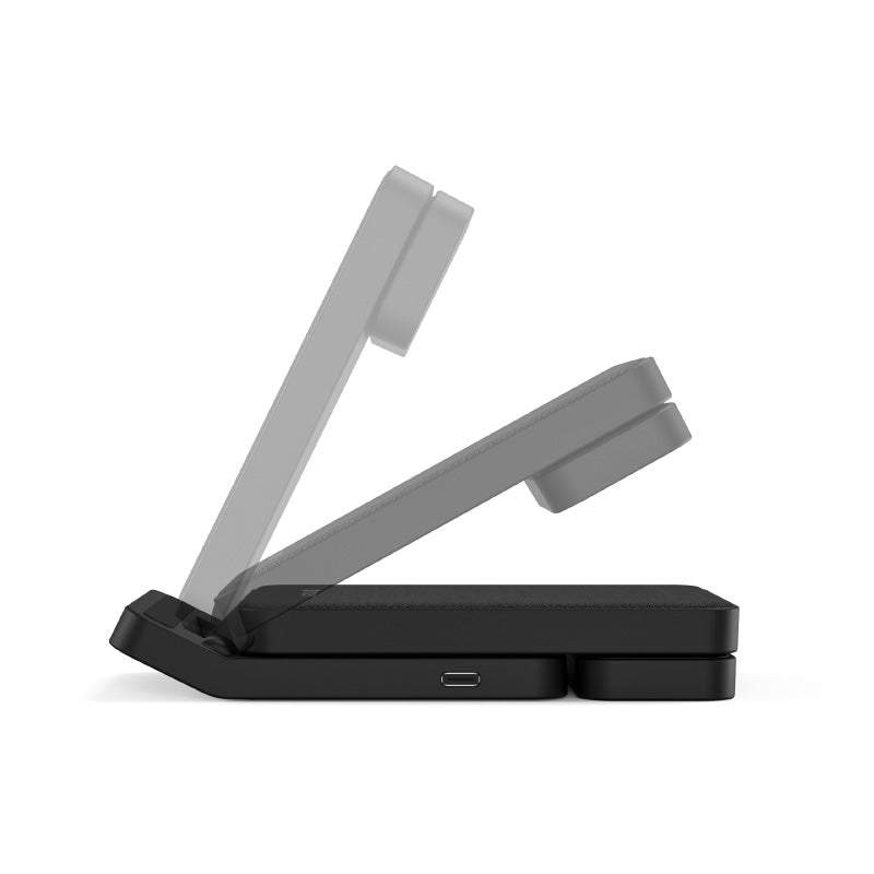 Mazer M-WiFold03A-BK/Qi Wireless 3-in-1 Triple [Dual Wireless+Apple Watch] Foldable Charging Stand (Black)
