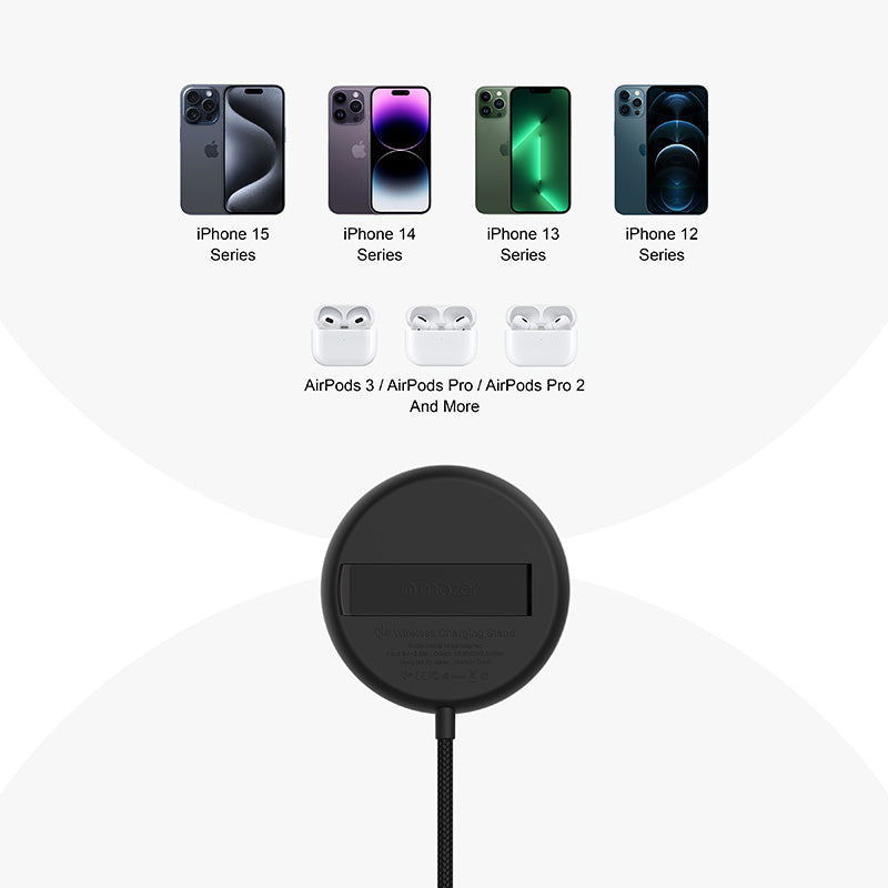 Mazer M-Qi2-MagPad-BK Qi2 15W Charging Pad with Stand (Black)