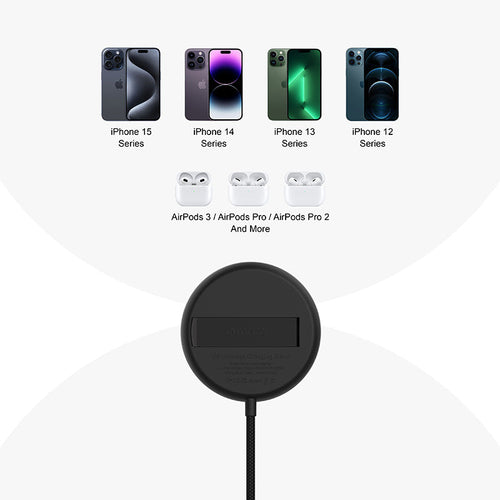 Mazer M-Qi2-MagPad-BK Qi2 15W Charging Pad with Stand (Black)