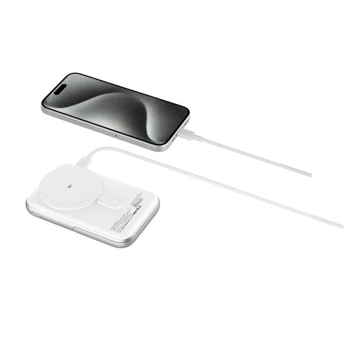 Mazer M-MagAir17-WH MagSafe&Qi2 15W 10,000mAh, USB-C PD35W MagStand Power Bank-White
