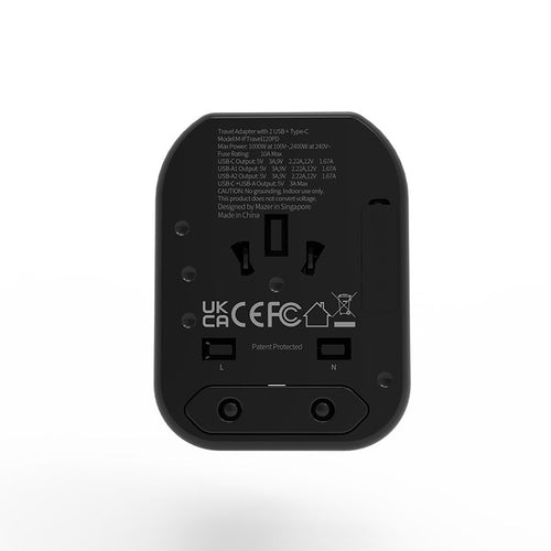 Mazer M-IFTravel120PD-BG PD20W 1C2A World Travel Charger (Black)
