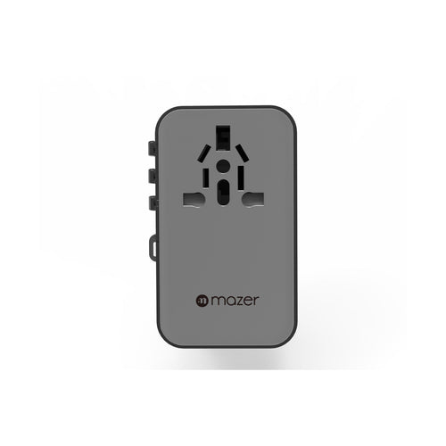 Mazer M-IFTravel370-BG PD70W 2C2A with Bulit-in Retractable USB-C Cable World Travel Charger (Black)