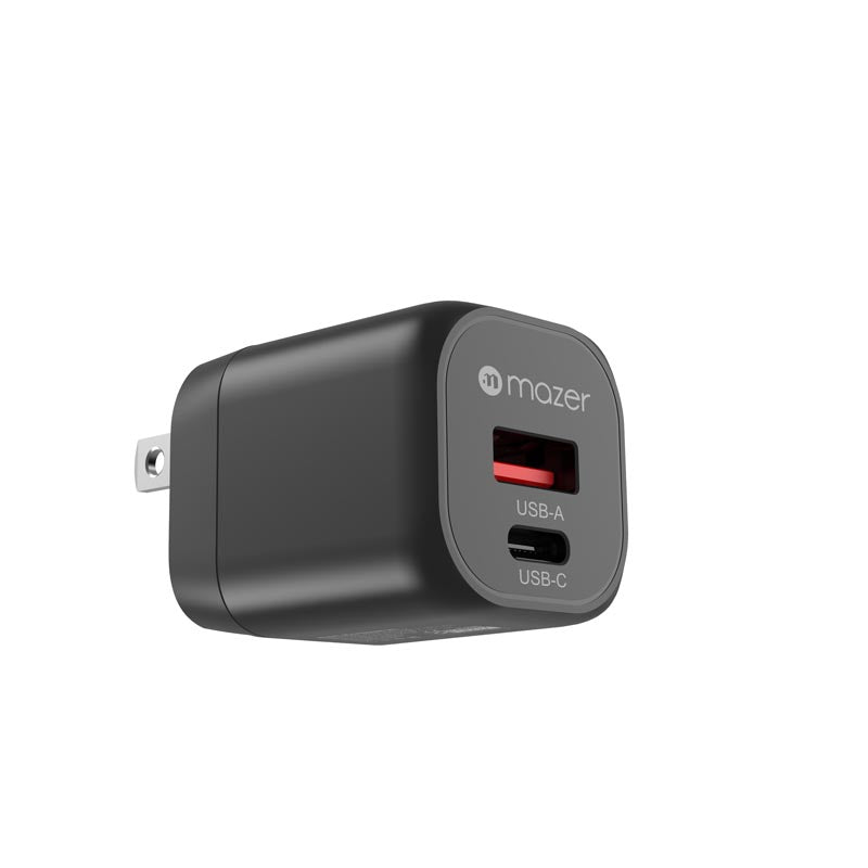 Mazer M-G20W-V5-BK PD20W 1C1A Travel Adapter with US+UK Plugs (Black)